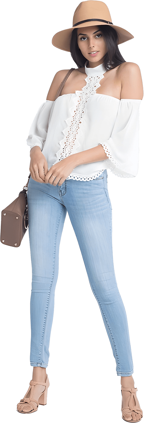 New Trendy Fashion Mode Stil Modebewusste Frau mit Hut, urbaner Stil fashion
