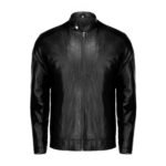 Stilvolle Herrenjacke aus Schafwolle, Schwarz, mit Reißverschluss