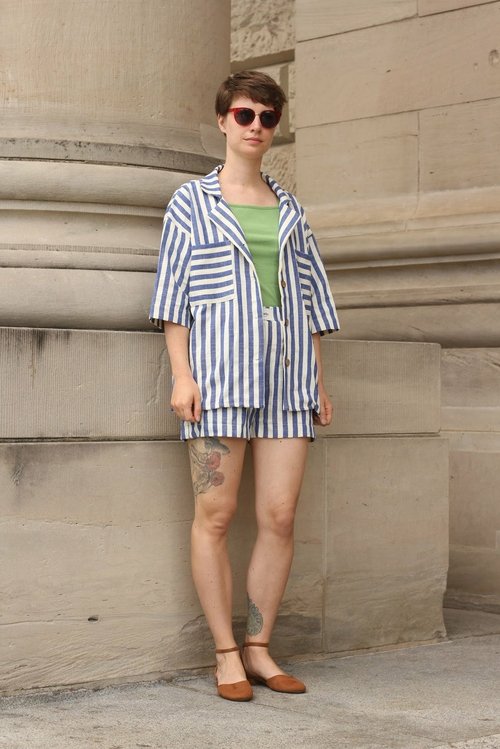 Frauen, Blusenshirt blau