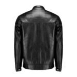 Schwarze Jacke für Herren, reine Schafwolle, Reißverschluss
