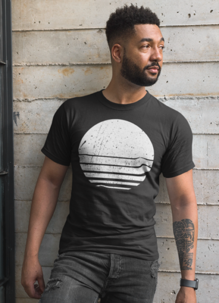 Männer T-Shirt mit stilvollem Mondmotiv