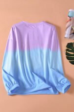Modisches Sweatshirt in Lila Blau mit Colour Block Tie Dye