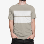 Sandfarbenes Herren T-Shirt, Baumwollshirt mit Doppelblock