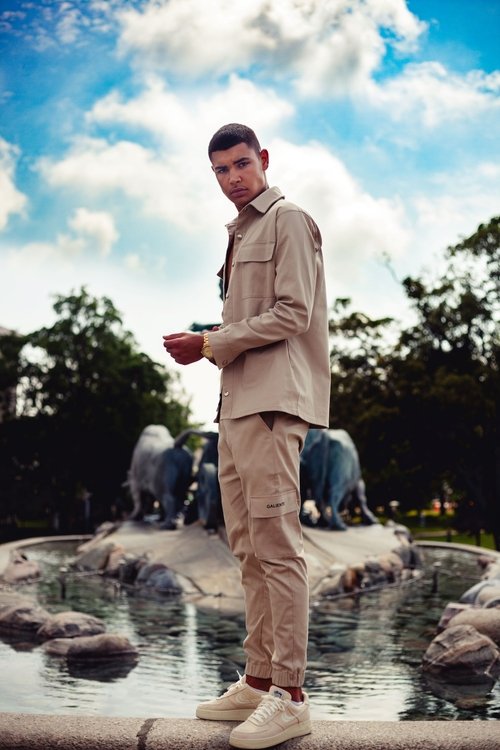 Beige Herren Cargo-Hose, Männermode, lässige Hose
