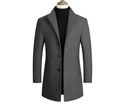 Herrenmäntel Herbst Winter, stilvolle Männerjacke, Herrenmode Wolle, warme Herrenjacke