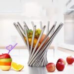 Große Obstschale Edelstahl