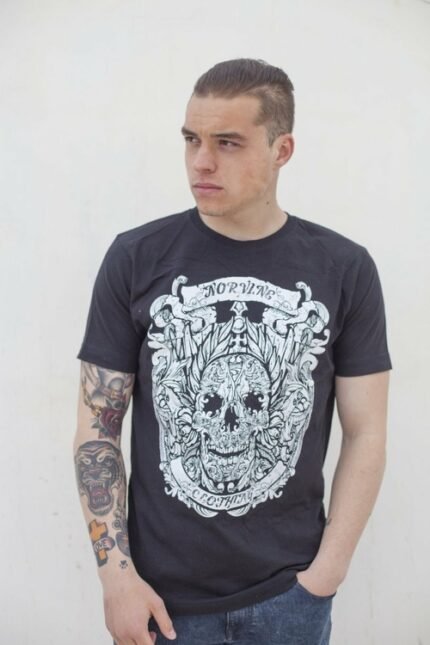 Schwarzes Norvine Caesar Skull T-Shirt