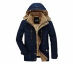 Winter Parka Mantel, Kapuze, Innenfleece, Dunkelblau