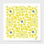 Gelbe Blumen im Kissen, Blumenmuster
