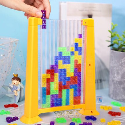 3D-Tetris-Spiel, farbenfrohes Puzzle und Tangram-Mathematikspielzeug