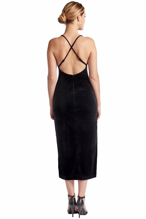 Elle Kleid - Samt Slipdress mit tiefem Rückenausschnitt