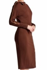 Damenkleid Josefa, asymmetrisch geschnitten, lange Ärme