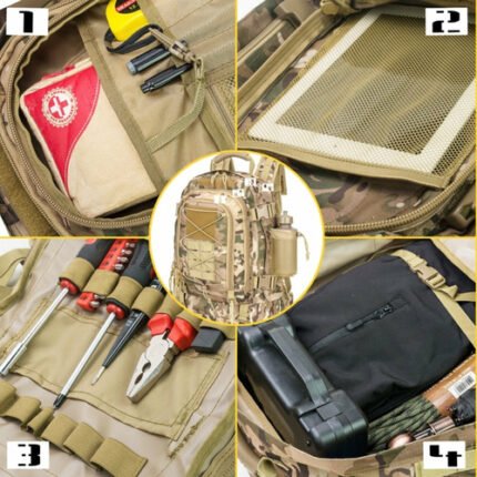 Wanderrucksack, Camping-Ausstattung, Outdoor-Aktivitäten