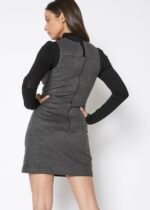 Gebürstetes Woll-Tank-Minikleid, V-Ausschnitt