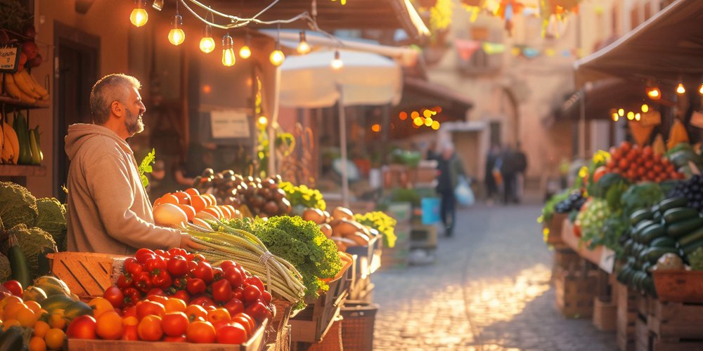 Bauernmärkte, Marktstände mit handgemachten Waren