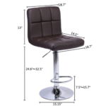 Barhocker Set, verstellbare Sitzhöhe, drehbare Sitze, PU-Leder