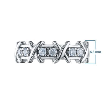 Silberner Ring mit echtem Diamant, zeitlose Eleganz