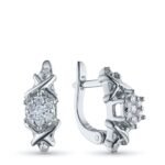 Elegante Silberohrringe mit geschliffenen Diamanten, perfekte Brillanz