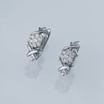 Silber Ohrstecker mit man-made Diamanten, zeitlose Eleganz