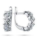 Ohrhänger aus Sterlingsilber mit künstlichen Diamanten, glamouröses Funkeln