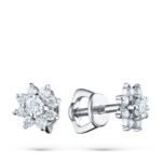 Modische Silberohrringe mit synthetischen Diamanten, edler Schmuck
