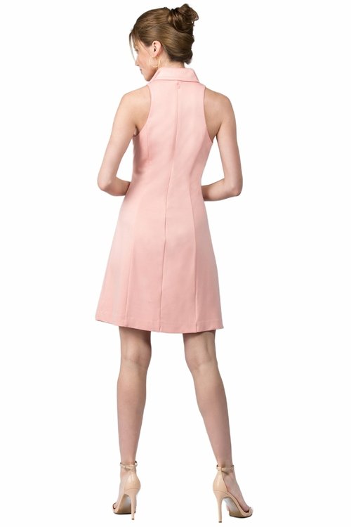 Wien Kleid - Fit and Flare Kleid mit Flügelkragen, Pfirsich